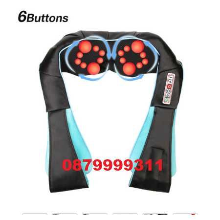 6Д Шиацу масажор за цяло тяло гръб крака врат ръце черен