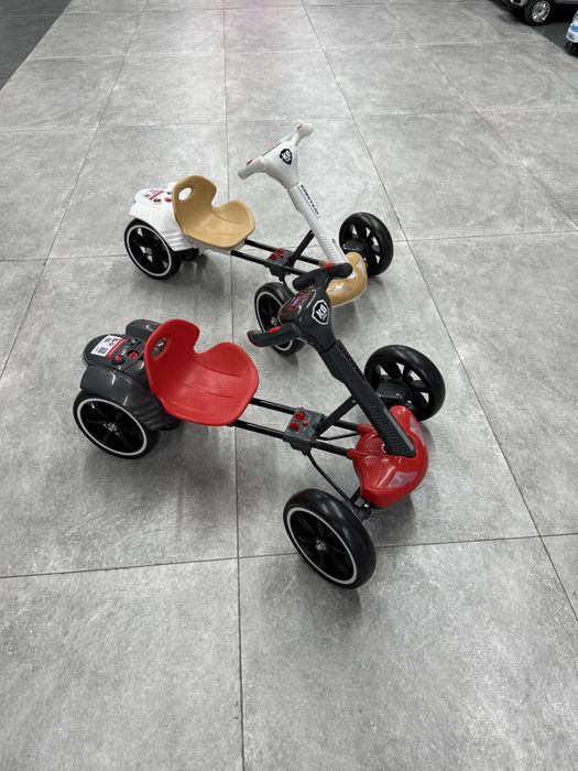 Электромобиль детский с Go-kart белый, машина детская электромобиль