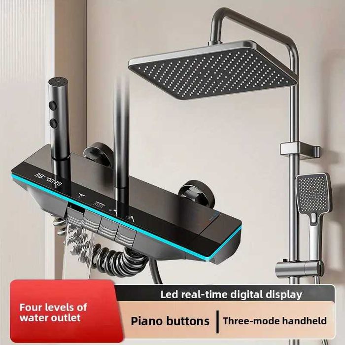 Луксозна душ система със светещ смесител дисплей и 4 функции бутони