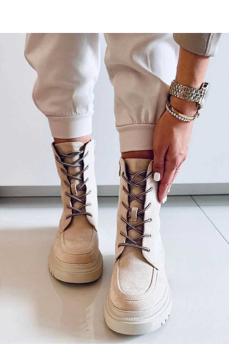 Ghete cool cu siret  piele intoarsa ecologica verde