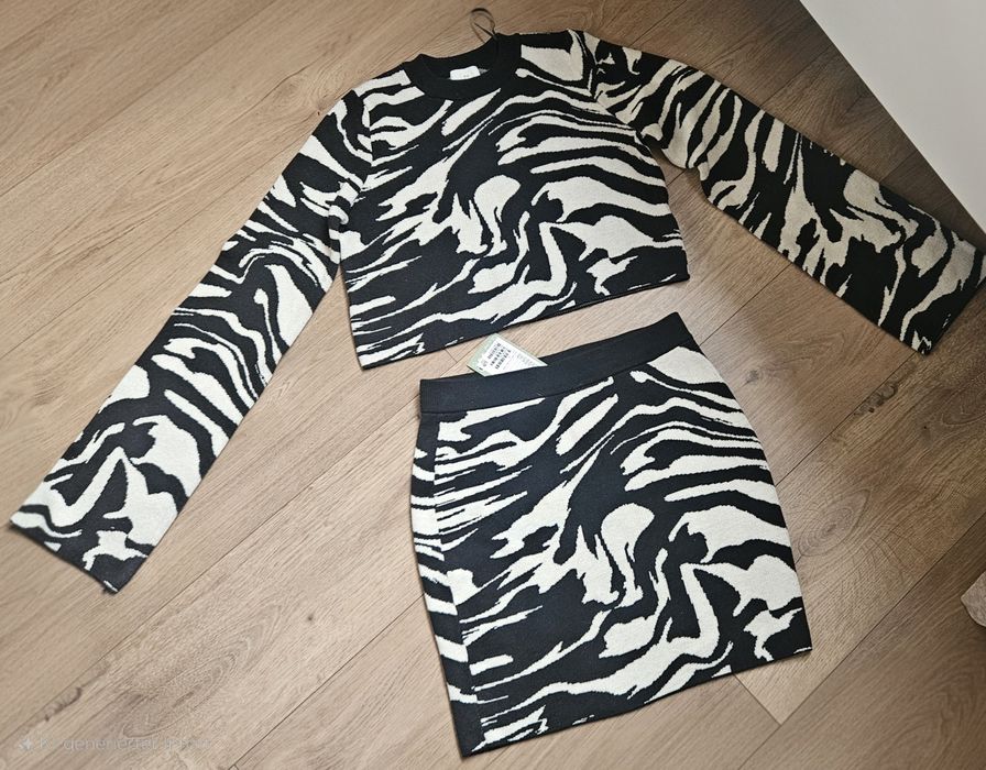 Ново! H&M Set-Комплект  Пола + къс пуловер