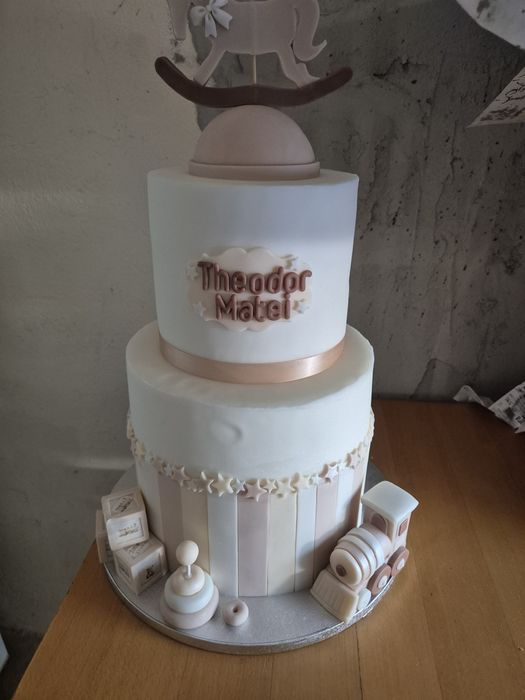 Machetă decorativă tort botez/aniversare – personalizabilă