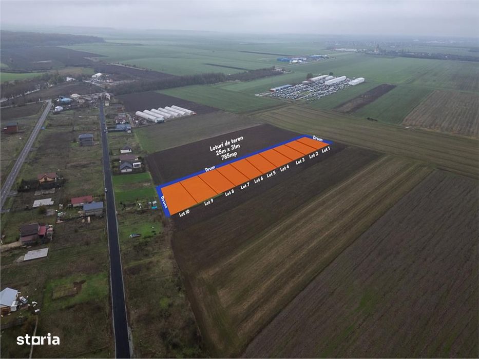 Belciugatele - Dn3,Teren Intravilan 5495 Mp,Deschidere 175 Ml,Investit