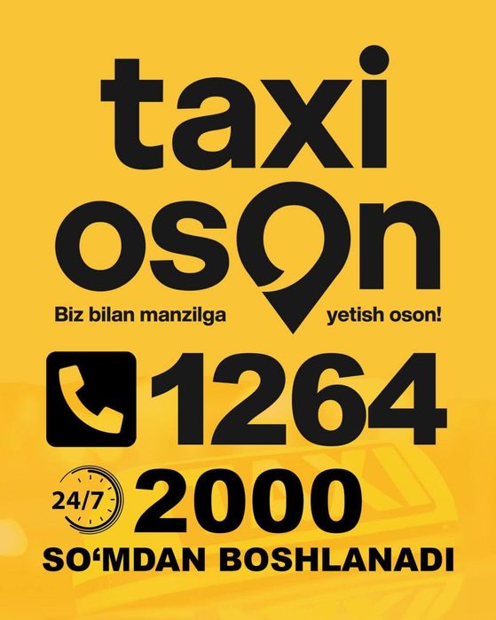 Taxi park tayyor qisqa raqami bilan