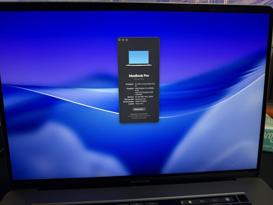 Macbook Pro 16’ I9 64GB Ram 2TB SSD