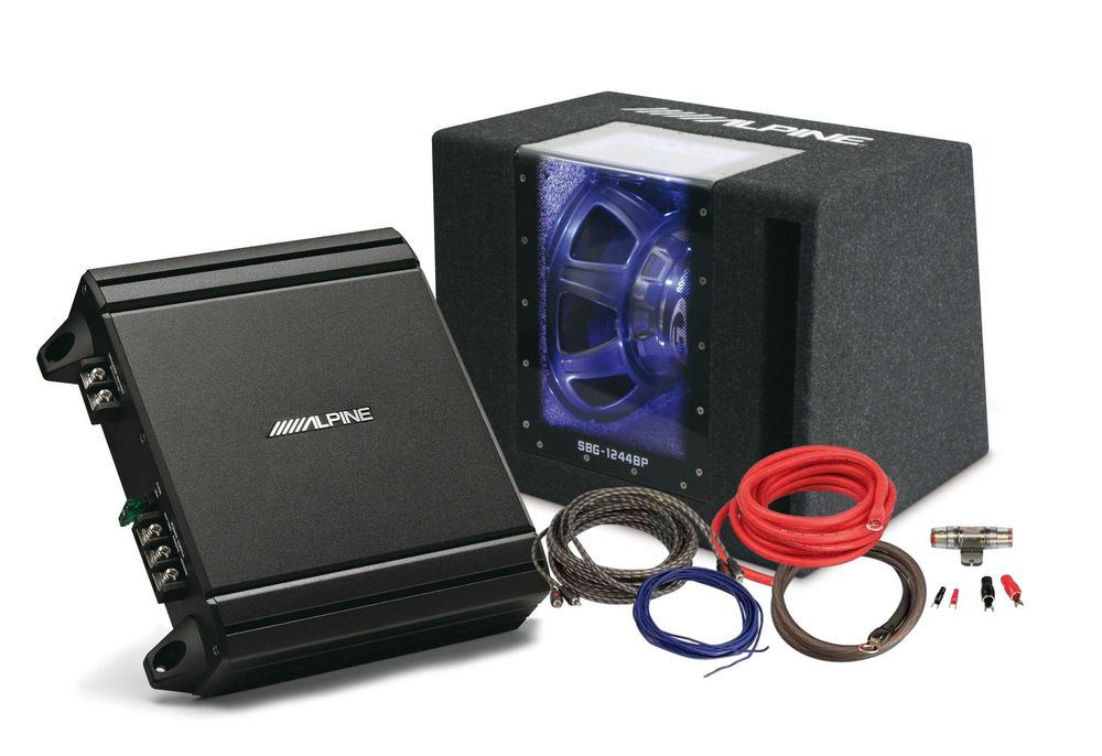 Pachet Subwoofer Alpine SBG-1244BP cu Amplificator MRV-M250