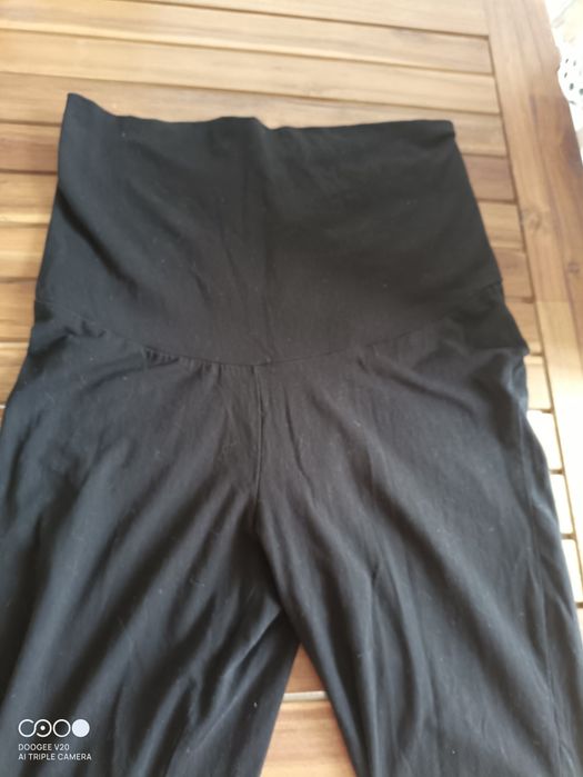 Colanti gravida din bumbac organic/ pantaloni maternitate/ colanți  gravida negri