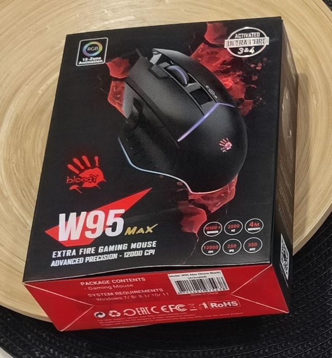 Игровая мышь Bloody W95 MAX (12000 cpi, кастомный сенсор)
