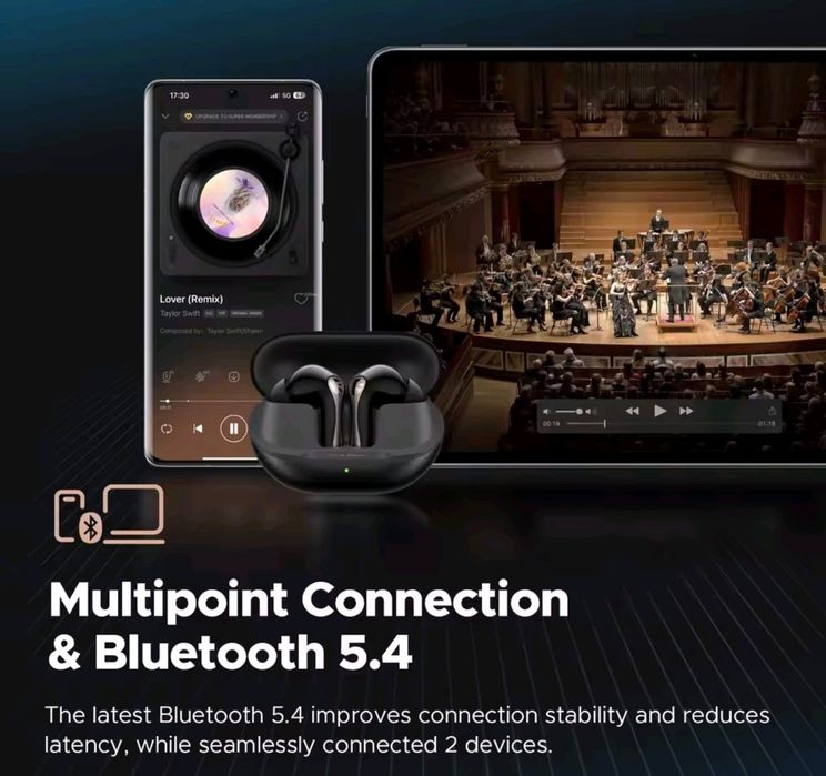 Soundpeats Air 5 Pro ANC Hi-Res LDAC APTX BLUETOOTH earbuds слушалки