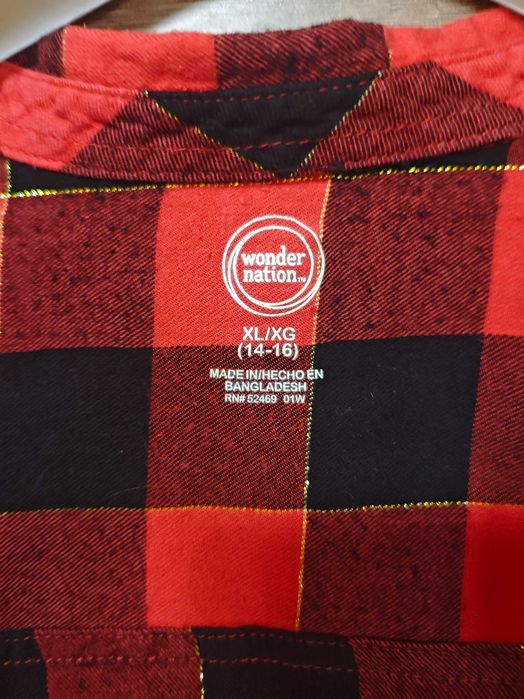 Карирана риза червен- черно каре Wonder Nation – XL (14–16 г.)