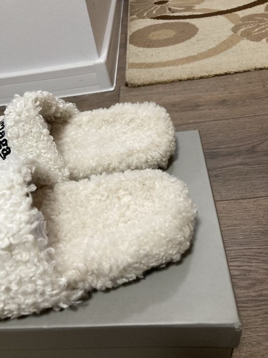 Balenciaga Fur Slides Alb ( 37 ; 38 ; 39 )
