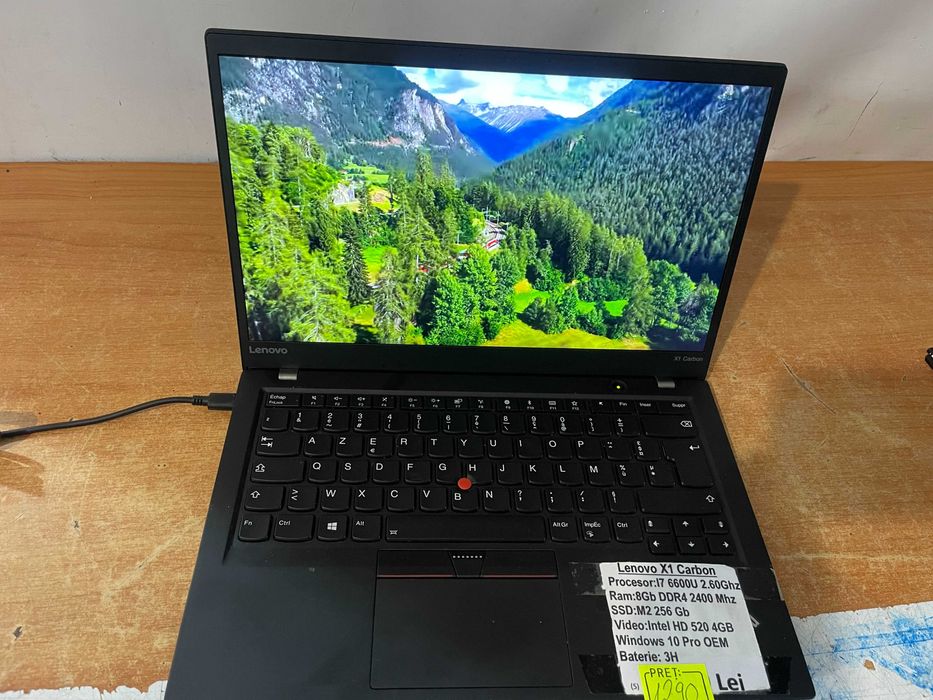 Laptop Lenovo, ThinkPad X1 Carbon I7 6600U 2,6Ghz SSD 256 Gb 8GB Ram DDR 4 Garantie 2ani