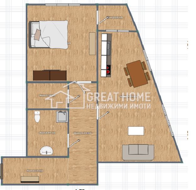 Продава се Двустаен апартамент в Търговище, Център - 68 кв.м за 561 €/кв.м - Снимка #2