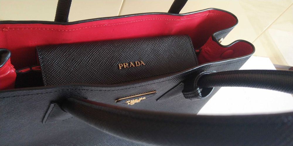 Дамска чанта PRADA ПРАДА black & red.