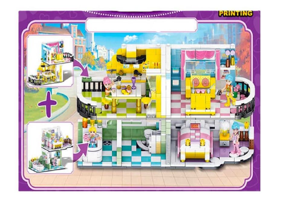 Конструктор къща Lucky girl 449 части СВЕТЕЩ тип лего конструктори