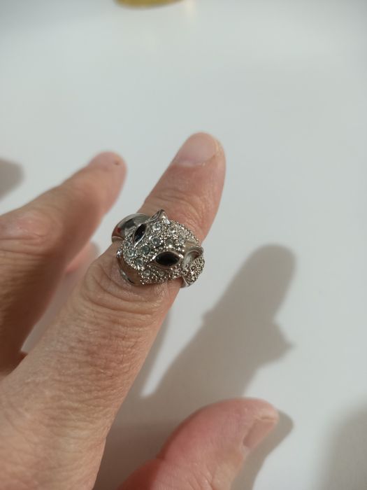 Кольцо женское с головой леопарда