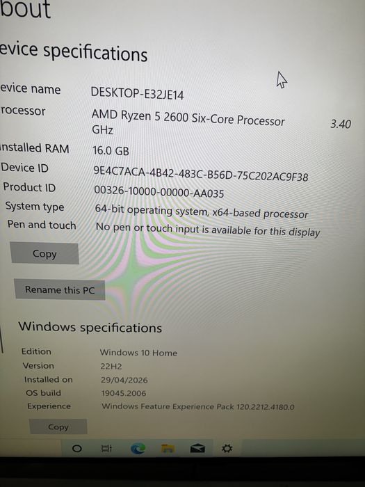 Calculator/ PC Gaming• Ryzen 5• Placa video 8Gb• 16gb ram RGB 3200 Mhz•