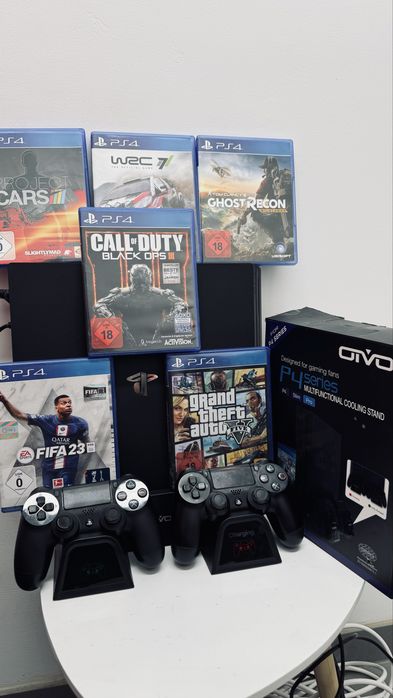 Ps 4 Slim 1T + 2 controlere+ stand încarcare/racire