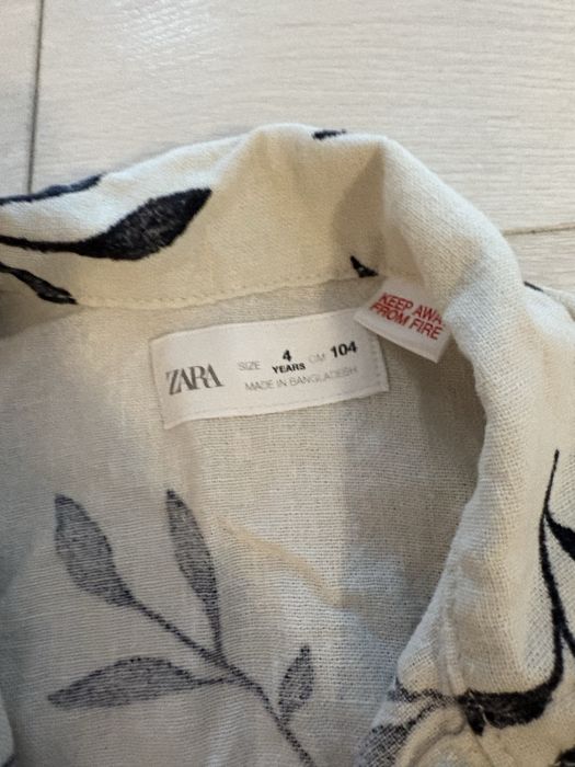 Set Zara din in: camasa / pantaloni lungi / scurti 4 ani