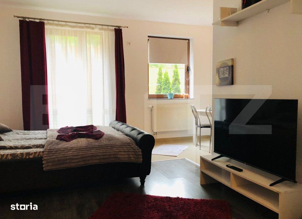 Garsoniera cu gradina intr-o zona pitoreasca din cartierul Schei!