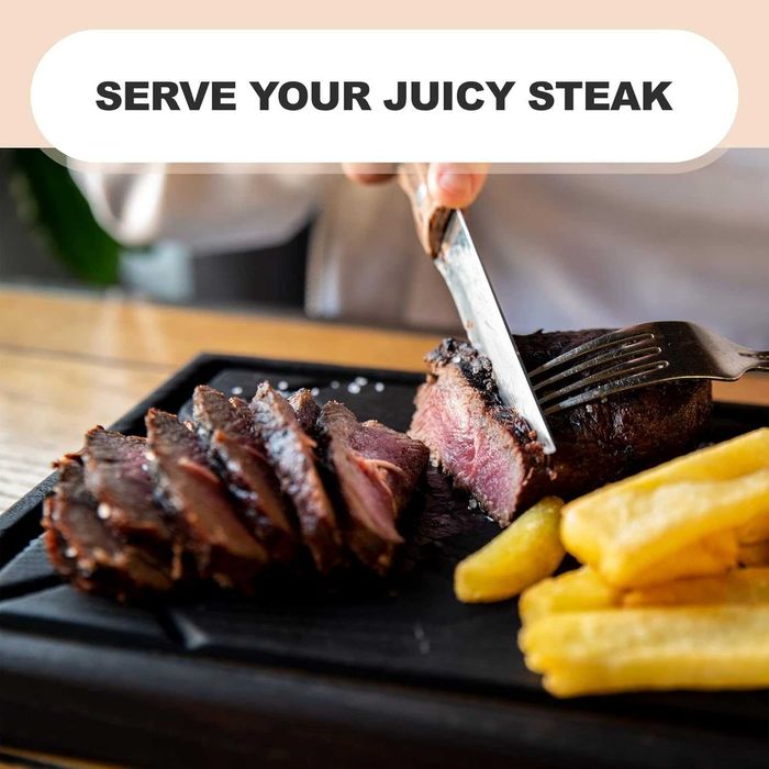 TESLYAR Дъска за стек, дъбова дървесина, 30x20см