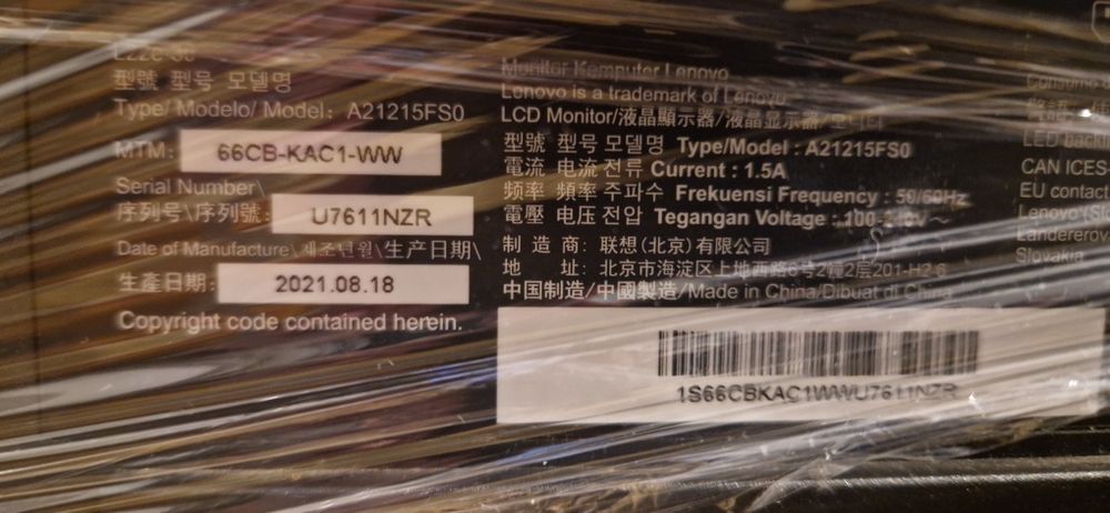 Monitor lenovo l22e-30 75 hz 1920x1080 freesync