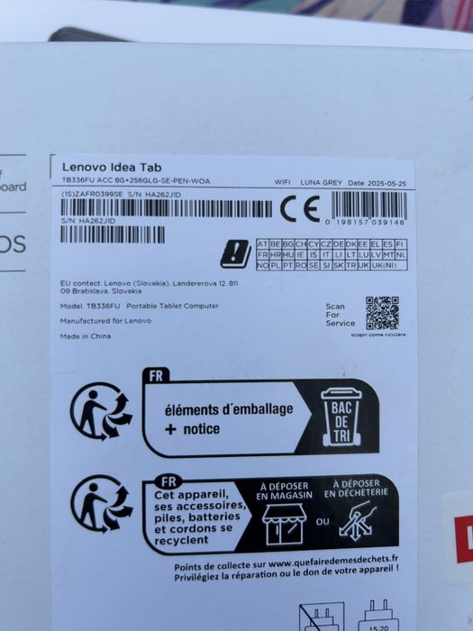Tableta lenovo idea tab 8G 256glg