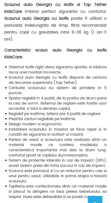 Scaun auto cu isofix