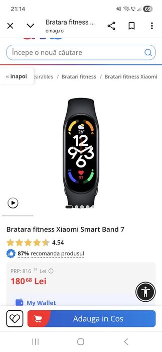 Xiaomi Smart Band 7 Impermeabil Negru