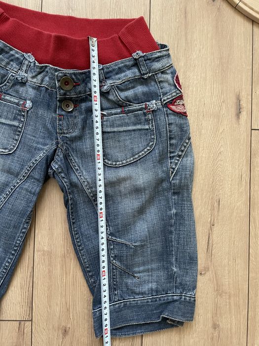 Къси дънки с еластичен колан, размер EUR 36