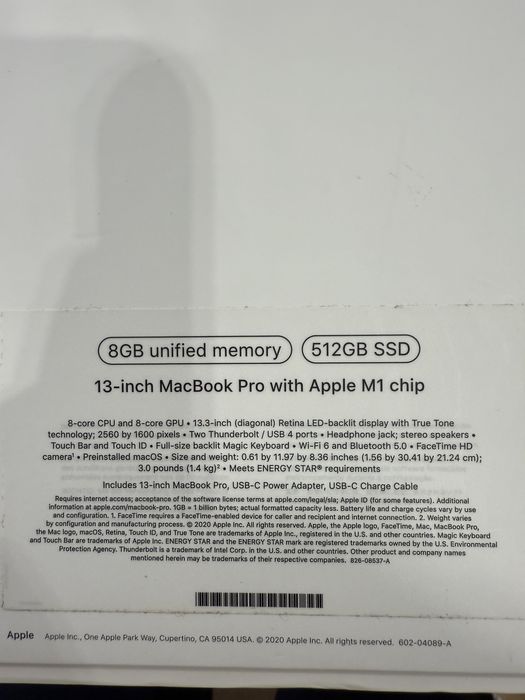 Macbook pro 13’ M1 512gb