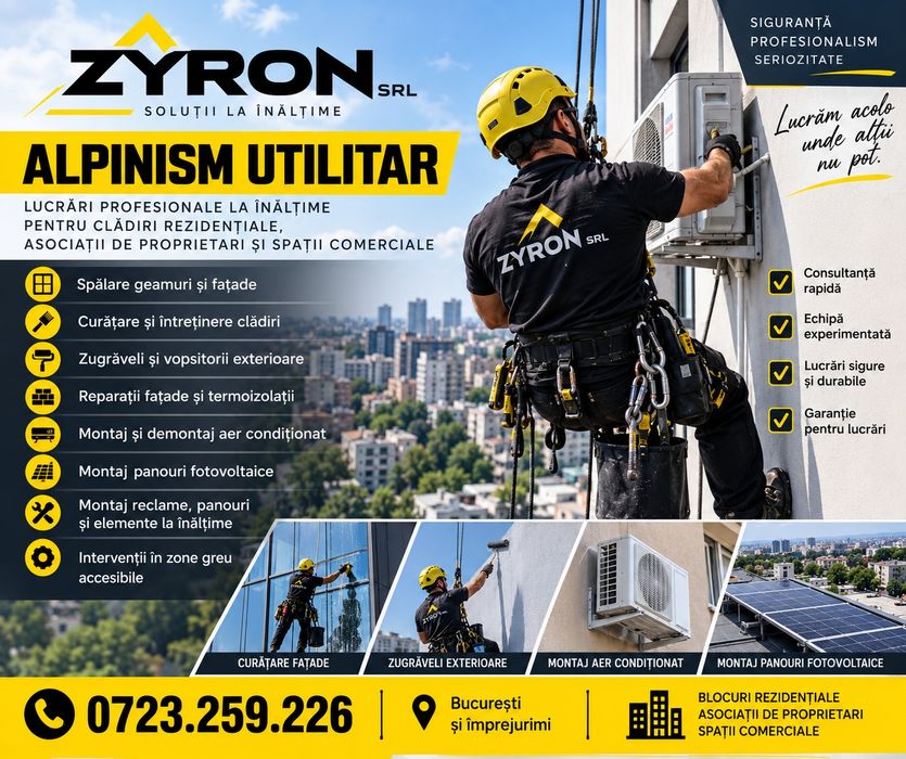 ALPINISM UTILITAR – Lucrări profesionale la înălțime