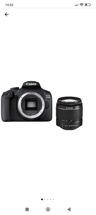 Aparat foto DSLR Canon EOS 2000D,24.1 MP, Negru + Obiectiv EF-S 18-55mm DC