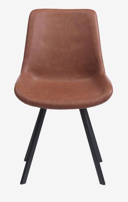 Кухненски стол HYGUM въртящ се цвят коняк/черно