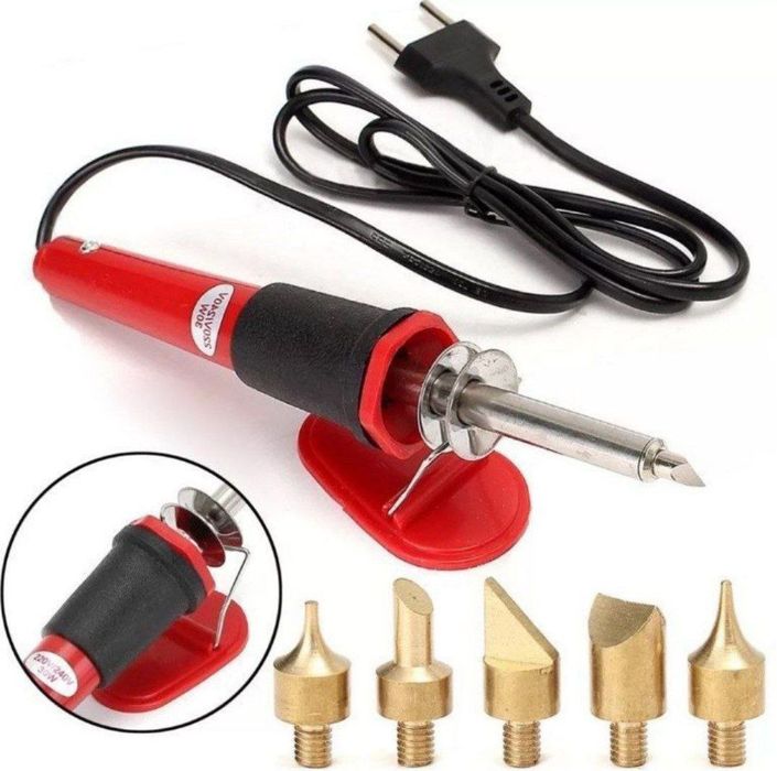 Паяльник с насадкоми для выжигания по коже деревуПаяльник с насадкоми