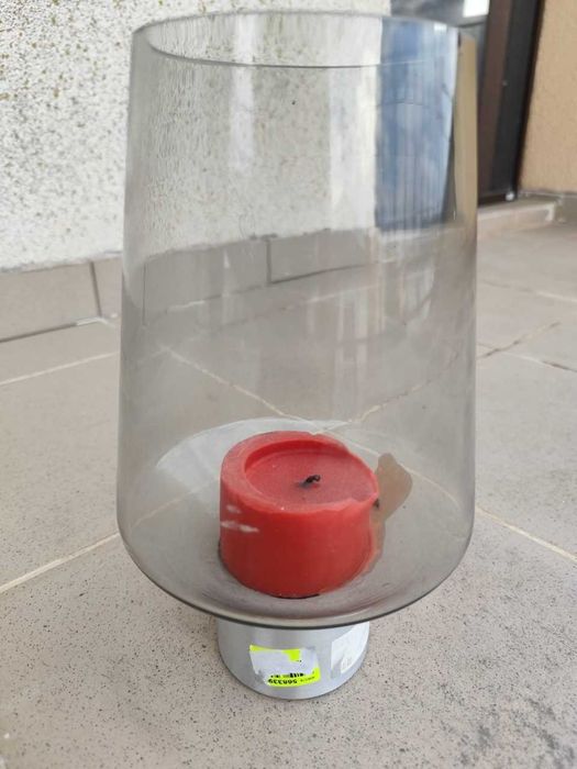 Bol Lumanare - sticla fumurie