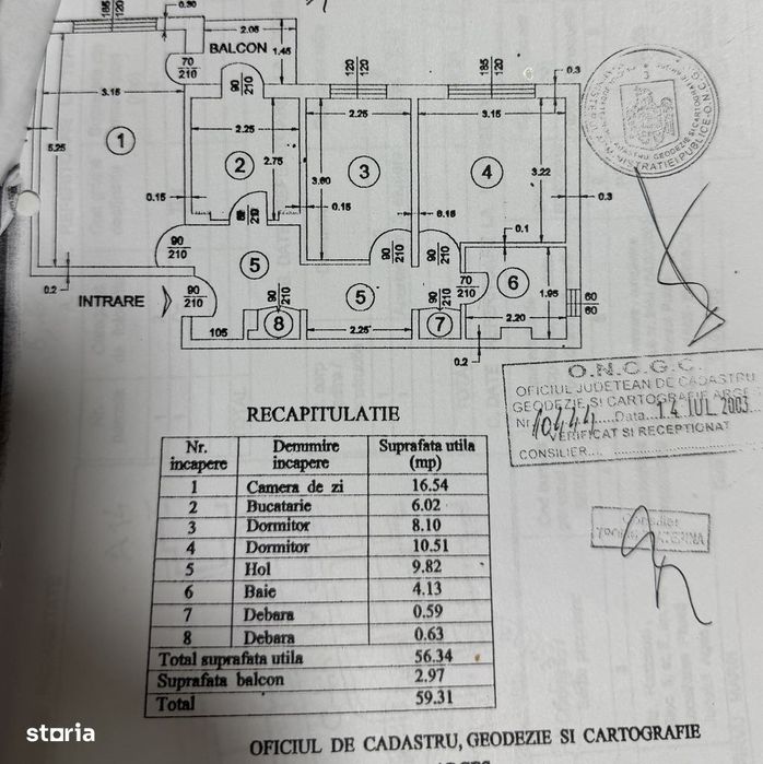 Apartament 3 camere, Mioveni, A-uri, et1, mobilat