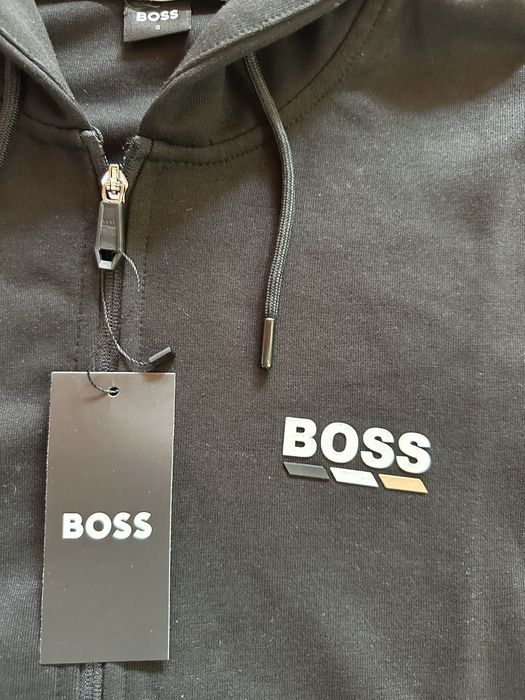 Мъжки,памучен,черен екип Hugo BOSS с гумирано лого