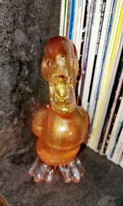 Стъклено пате Мурано АРХИМЕД СЕГУСО златни петна спец. рядка находка