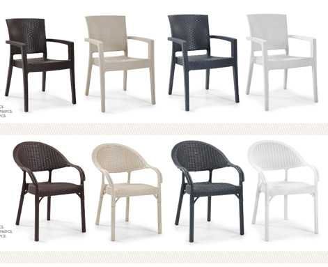 НЕМСКИ Градински Стол Полипропилен Пасифик 5 Цвята + ЛЕД ФЕНЕР