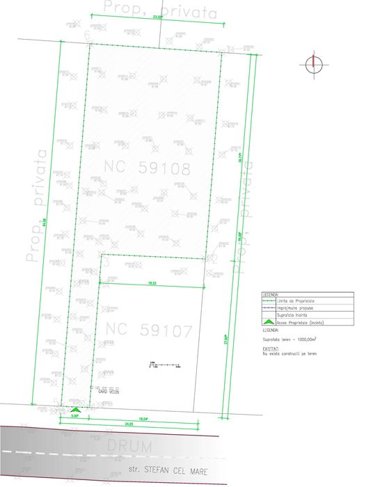 Vand/Inchiriez Teren 1000mp, Strada Stefan cel Mare (DJ100), Tunari