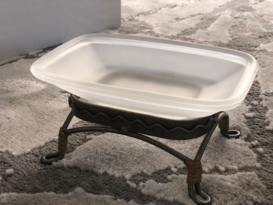 Set de baie, sticla si metal.