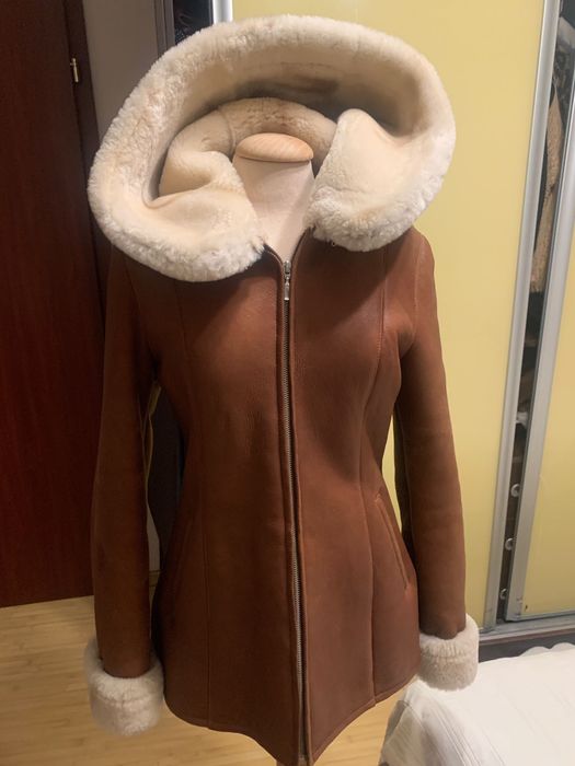 Cojoc shearling BILGIN’S cu gluga mare - piele miel, marimea M