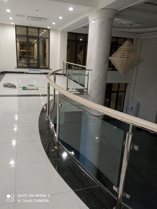 Перила стеклянные нержавейка усталари