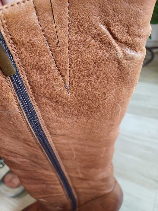 кафяви ботуши естествена кожа с топла подплата