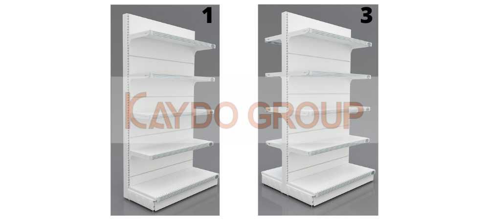 Нови, налични Стелажи за магазин, стенен и островен, метален регал