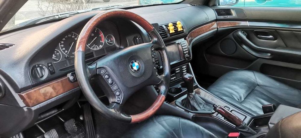 Volan BMW E39 E38 E53 multifuncțional lemn + piele cu airbag