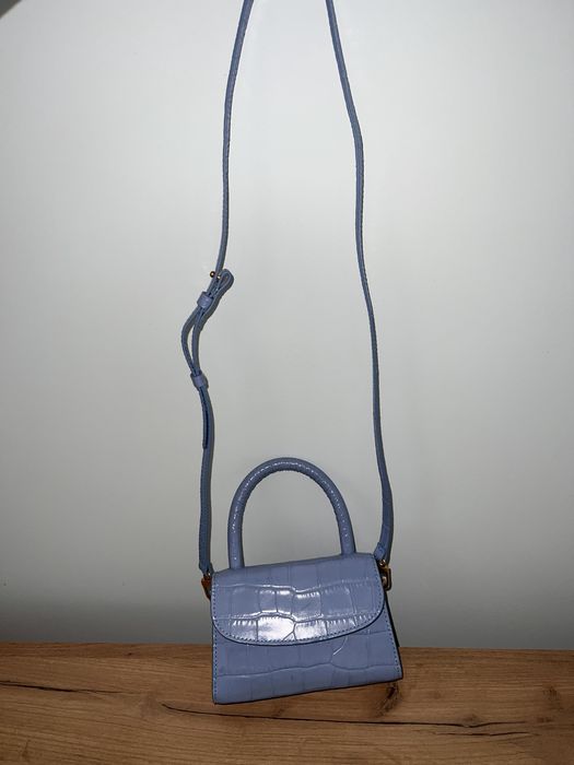 By Far Mini croc embossed leather with detachable long handle