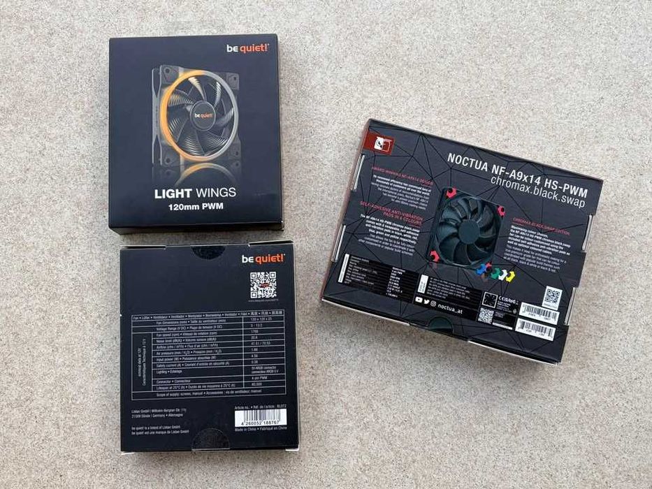 2x BeQuiet! Light Wings 120mm + 1x Noctua NF-A9x14