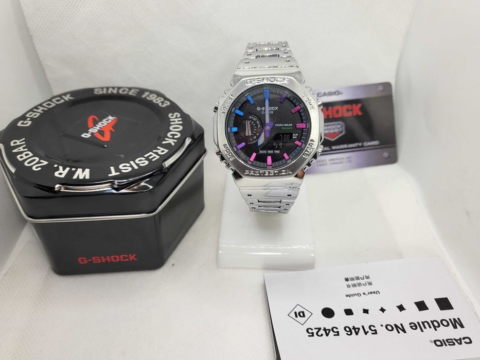 Ceas Sport Barbati  Casio g shock METAL Rainbow Mov GM B2100 Nou, Garantie 2 ani